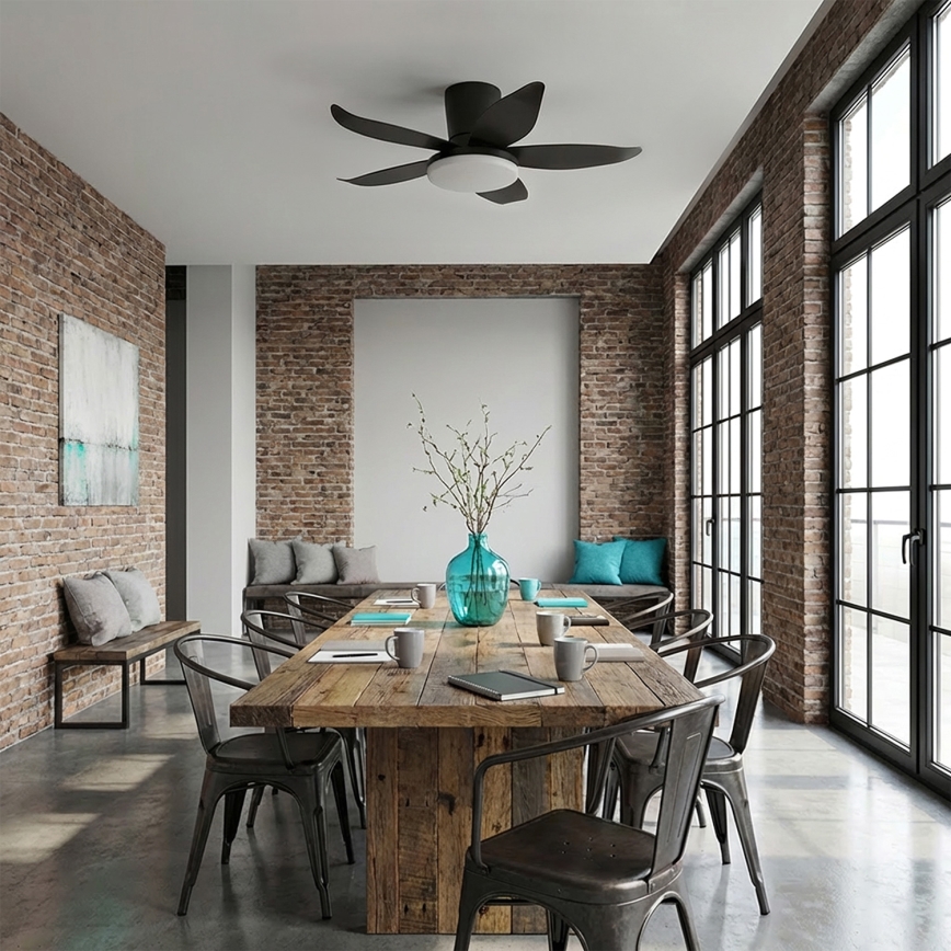 Brilagi - LED Stmívatelný stropní ventilátor LED/32W/230V pr. 95 cm černá + dálkové ovládání