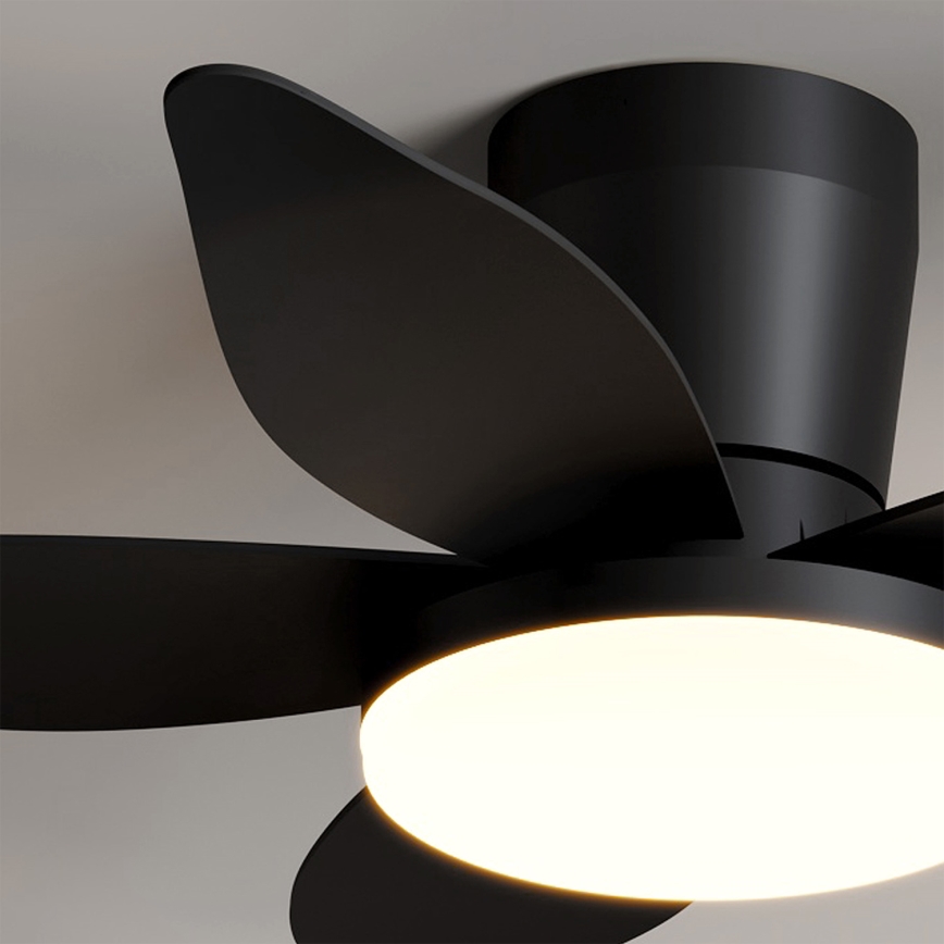 Brilagi - LED Stmívatelný stropní ventilátor LED/32W/230V pr. 95 cm černá + dálkové ovládání