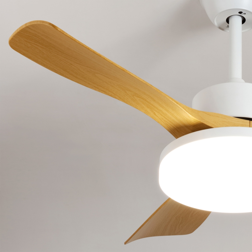 Brilagi - LED Stmívatelný stropní ventilátor LED/34W/230V 106 cm bílá/hnědá + dálkové ovládání