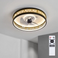 BRILAGI - LED Stmívatelný stropní ventilátor LED/34W/230V 3000-6500K pr. 50 cm černá/zlatá + dálkové ovládání