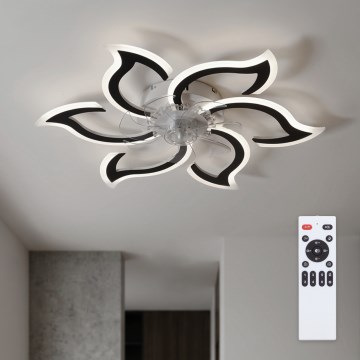 Brilagi - LED Stmívatelný stropní ventilátor LED/34W/230V 3000-6500K pr. 83 cm černá + dálkové ovládání