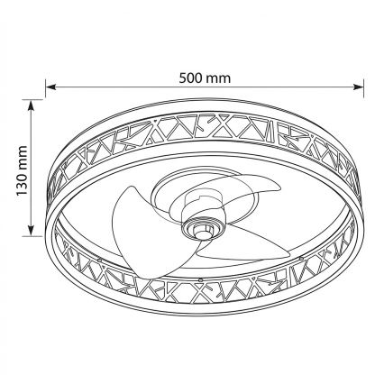 Brilagi - LED Stmívatelný stropní ventilátor LED/34W/230V 3000-6500K pr. 50 cm černá/zlatá + dálkové ovládání
