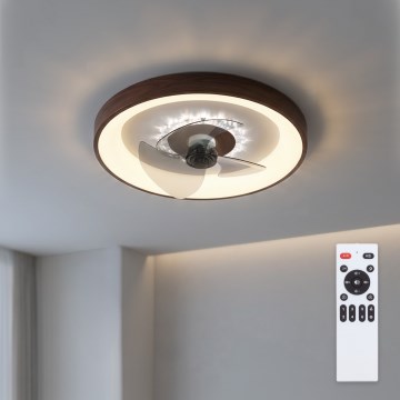 Brilagi - LED Stmívatelný stropní ventilátor LED/34W/230V pr. 46 cm hnědá + dálkové ovládání