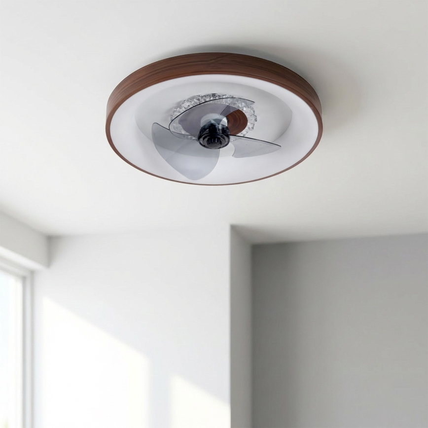 Brilagi - LED Stmívatelný stropní ventilátor LED/34W/230V 3000-6500K pr. 46 cm hnědá + dálkové ovládání