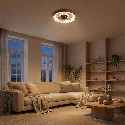 Brilagi - LED Stmívatelný stropní ventilátor LED/34W/230V 3000-6500K pr. 46 cm hnědá + dálkové ovládání
