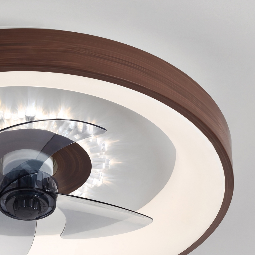 Brilagi - LED Stmívatelný stropní ventilátor LED/34W/230V 3000-6500K pr. 46 cm hnědá + dálkové ovládání