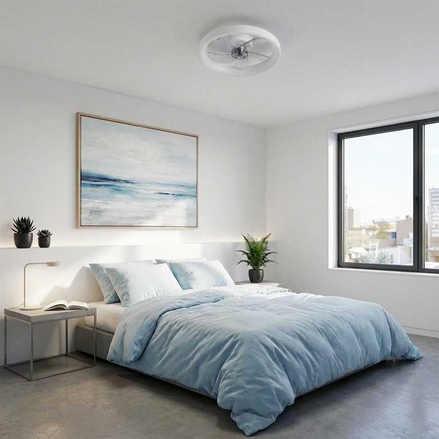 Brilagi - LED Stmívatelný stropní ventilátor LED/34W/230V 3000-6500K pr. 50 cm bílá + dálkové ovládání
