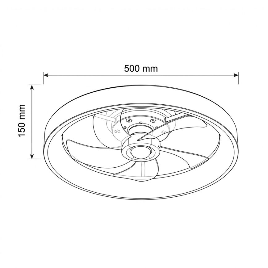 Brilagi - LED Stmívatelný stropní ventilátor LED/34W/230V 3000-6500K pr. 50 cm bílá + dálkové ovládání
