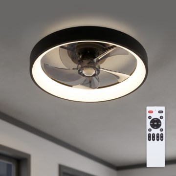 Brilagi - LED Stmívatelný stropní ventilátor LED/34W/230V pr. 50 cm černá + dálkové ovládání