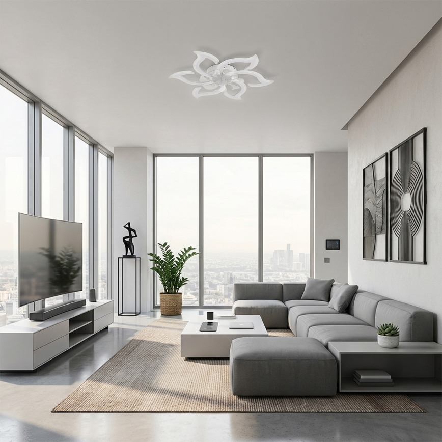 Brilagi - LED Stmívatelný stropní ventilátor LED/34W/230V 3000-6500K pr. 83 cm bílá + dálkové ovládání