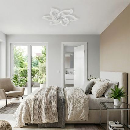 Brilagi - LED Stmívatelný stropní ventilátor LED/34W/230V 3000-6500K pr. 83 cm bílá + dálkové ovládání