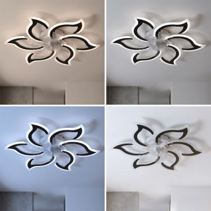 Brilagi - LED Stmívatelný stropní ventilátor LED/34W/230V 3000-6500K pr. 83 cm černá + dálkové ovládání