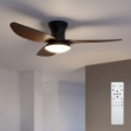 Brilagi - LED Stmívatelný stropní ventilátor LED/38W/230V 3000-6500K pr. 100 cm černá/hnědá + dálkové ovládání