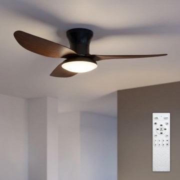 Brilagi - LED Stmívatelný stropní ventilátor LED/38W/230V 3000-6500K pr. 100 cm černá/hnědá + dálkové ovládání