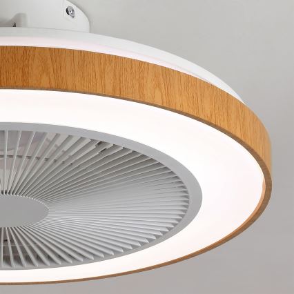 Brilagi - LED Stmívatelný stropní ventilátor LED/38W/230V 50 cm bílá/hnědá + dálkové ovládání