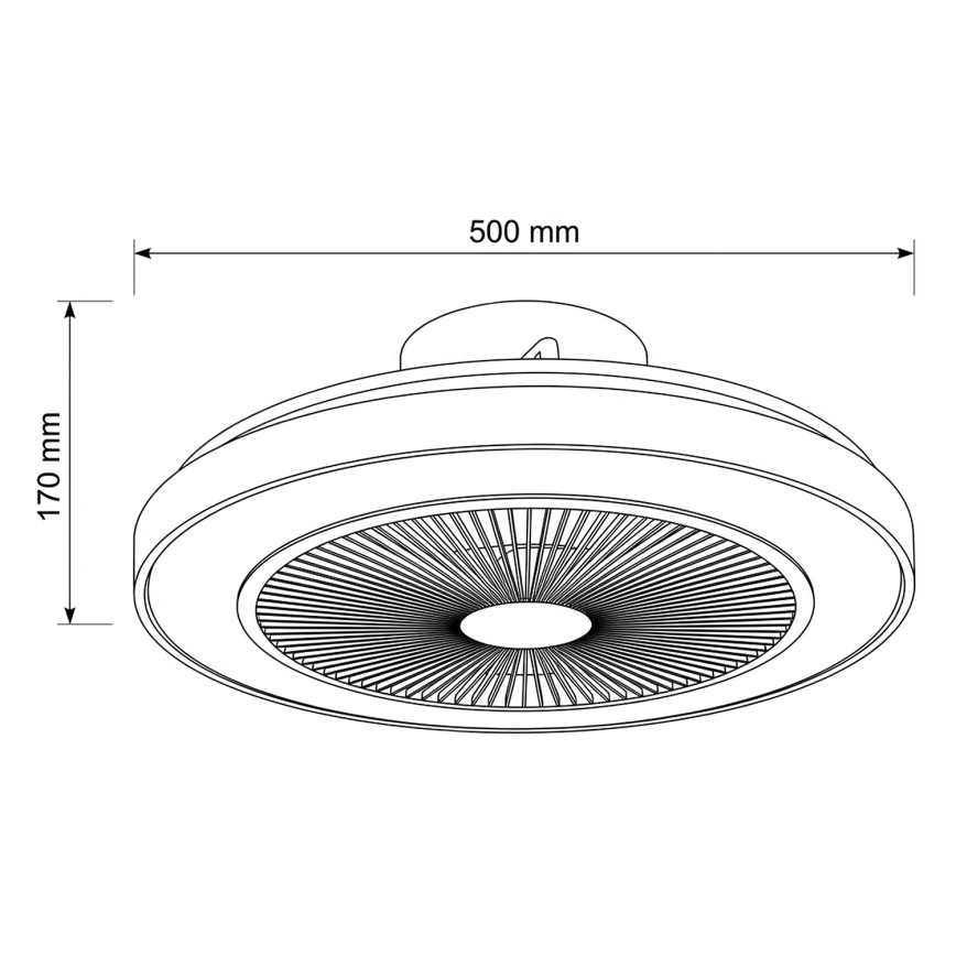 Brilagi - LED Stmívatelný stropní ventilátor LED/38W/230V 50 cm bílá/hnědá + dálkové ovládání