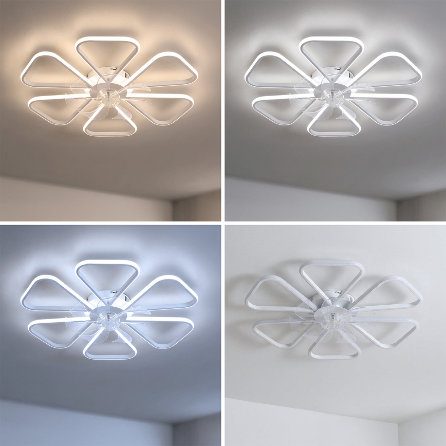 Brilagi - LED Stmívatelný stropní ventilátor LED/38W/230V pr. 76 cm bílá + dálkové ovládání