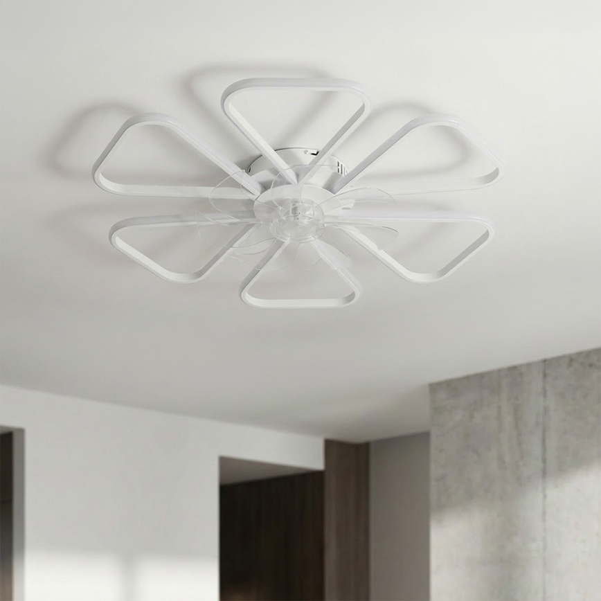 Brilagi - LED Stmívatelný stropní ventilátor LED/38W/230V pr. 76 cm bílá + dálkové ovládání