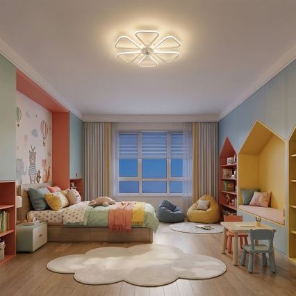 Brilagi - LED Stmívatelný stropní ventilátor LED/38W/230V pr. 76 cm bílá + dálkové ovládání
