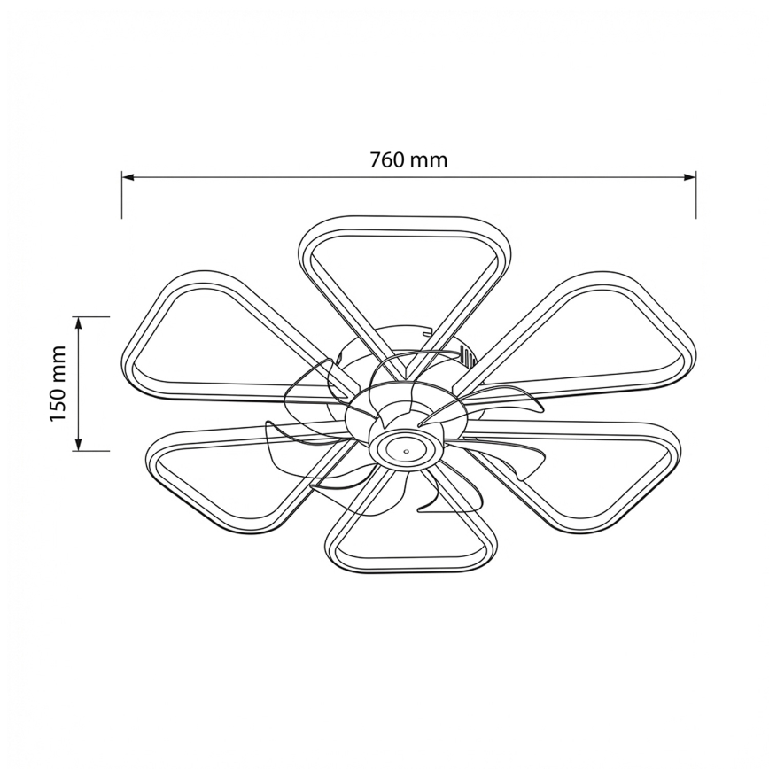 Brilagi - LED Stmívatelný stropní ventilátor LED/38W/230V pr. 76 cm bílá + dálkové ovládání
