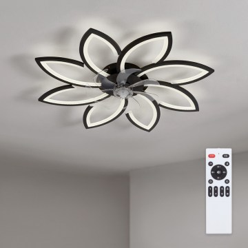Brilagi - LED Stmívatelný stropní ventilátor LED/43W/230V 3000-6500K pr. 90 cm černá + dálkové ovládání