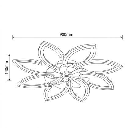 Brilagi - LED Stmívatelný stropní ventilátor LED/43W/230V pr. 90 cm bílá + dálkové ovládání