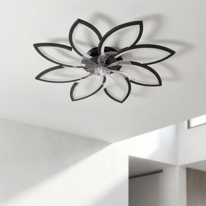 Brilagi - LED Stmívatelný stropní ventilátor LED/43W/230V 3000-6500K pr. 90 cm černá + dálkové ovládání