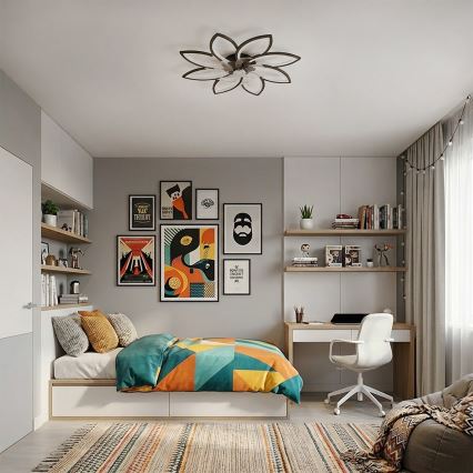 Brilagi - LED Stmívatelný stropní ventilátor LED/43W/230V 3000-6500K pr. 90 cm černá + dálkové ovládání