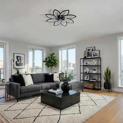 Brilagi - LED Stmívatelný stropní ventilátor LED/43W/230V 3000-6500K pr. 90 cm černá + dálkové ovládání