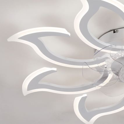Brilagi - LED Stmívatelný stropní ventilátor LED/44W/230V pr. 90 cm bílá + dálkové ovládání