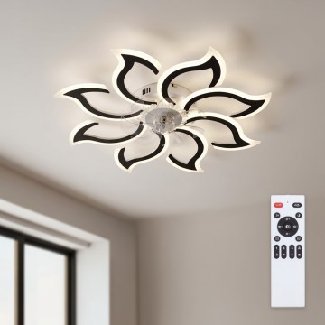Brilagi - LED Stmívatelný stropní ventilátor LED/44W/230V pr. 90 cm černá + dálkové ovládání