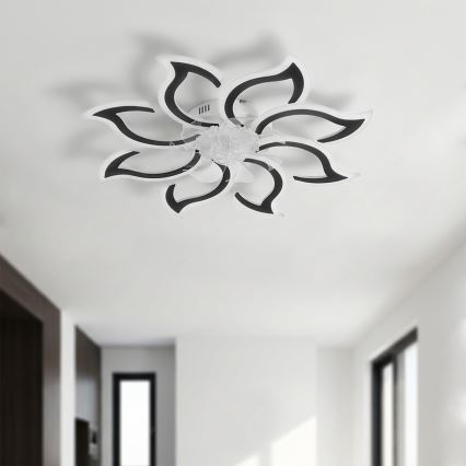 Brilagi - LED Stmívatelný stropní ventilátor LED/44W/230V 3000-6500K pr. 90 cm černá + dálkové ovládání