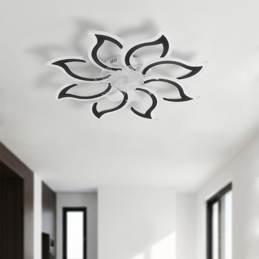 Brilagi - LED Stmívatelný stropní ventilátor LED/44W/230V 3000-6500K pr. 90 cm černá + dálkové ovládání