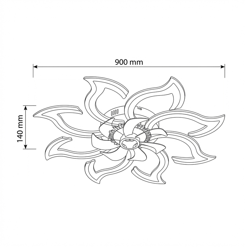 Brilagi - LED Stmívatelný stropní ventilátor LED/44W/230V 3000-6500K pr. 90 cm černá + dálkové ovládání