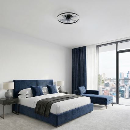 Brilagi - LED Stmívatelný stropní ventilátor LED/62W/230V pr. 50 cm černá + dálkové ovládání