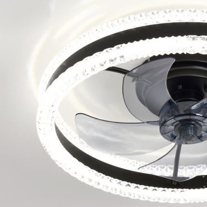 Brilagi - LED Stmívatelný stropní ventilátor LED/62W/230V pr. 50 cm černá + dálkové ovládání