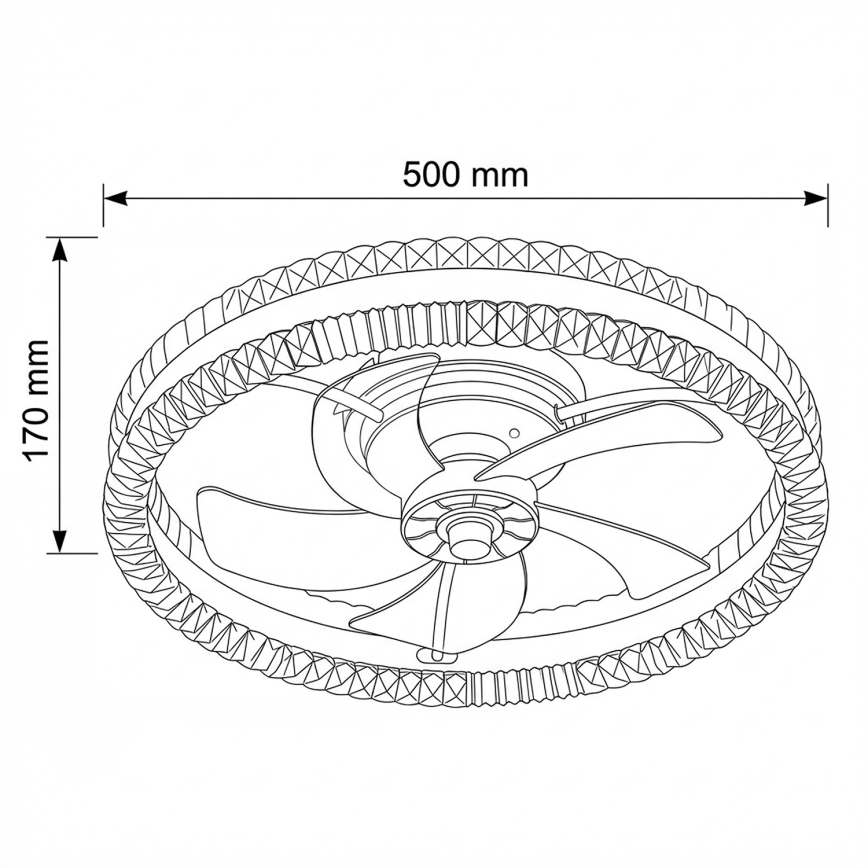 Brilagi - LED Stmívatelný stropní ventilátor LED/62W/230V pr. 50 cm černá + dálkové ovládání