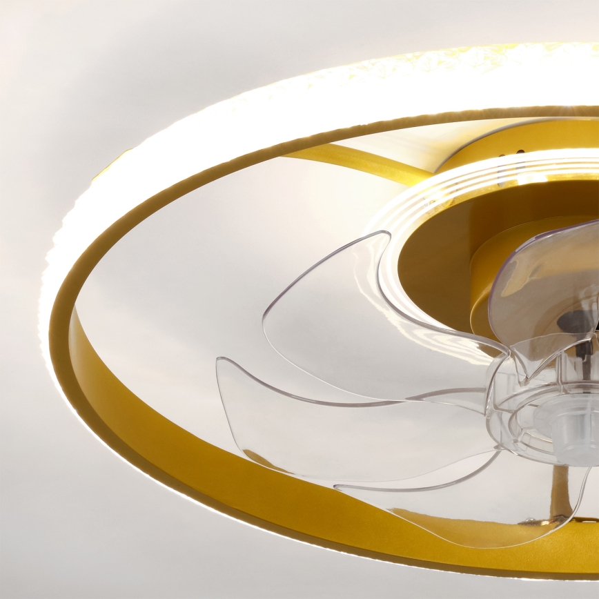 Brilagi - LED Stmívatelný stropní ventilátor LED/66W/230V 55 cm bílá/zlatá + dálkové ovládání