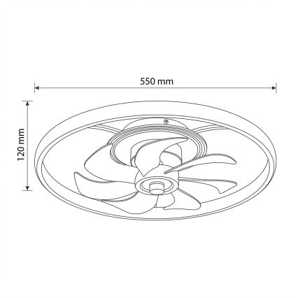 Brilagi - LED Stmívatelný stropní ventilátor LED/66W/230V 55 cm bílá/zlatá + dálkové ovládání