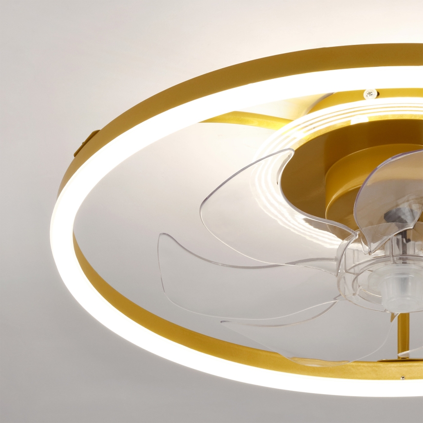 Brilagi - LED Stmívatelný stropní ventilátor LED/66W/230V 3000-6500K pr. 55 cm bílá/zlatá + dálkové ovládání