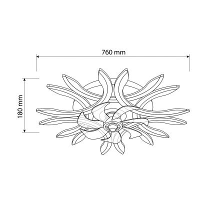 Brilagi - LED Stmívatelný stropní ventilátor LED/70W/230V 3000-6500K pr. 76 cm bílá + dálkové ovládání
