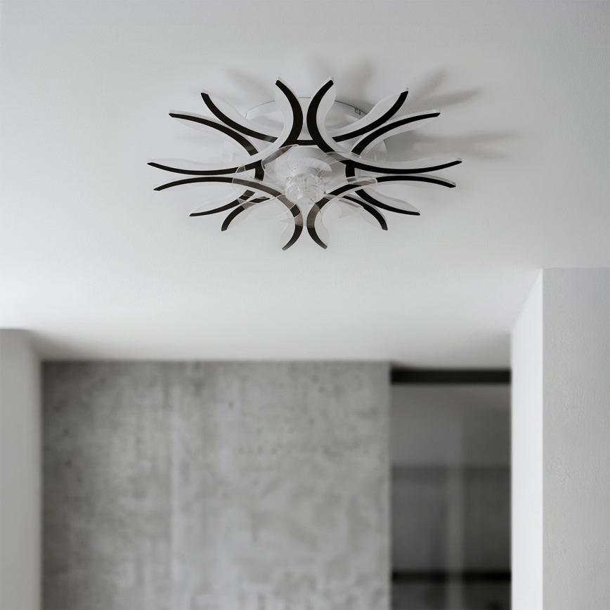 Brilagi - LED Stmívatelný stropní ventilátor LED/70W/230V 3000-6500K pr. 76 cm černá + dálkové ovládání