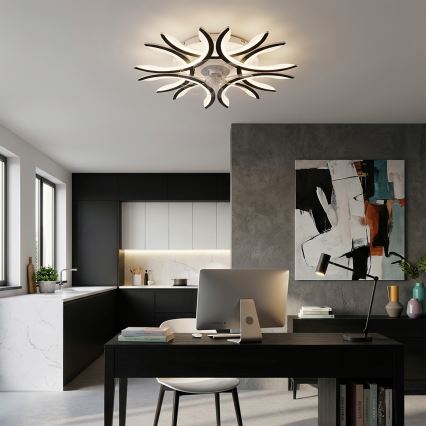 Brilagi - LED Stmívatelný stropní ventilátor LED/70W/230V 3000-6500K pr. 76 cm černá + dálkové ovládání
