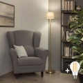 Brilagi - LED Stojací lampa CERIA 1xE27/20W/230V pr. 20,5 cm šedá/zlatá
