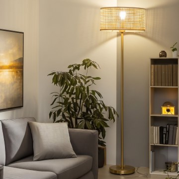Brilagi - LED Stojací lampa CERIA 1xE27/20W/230V pr. 25 cm bambus/zlatá