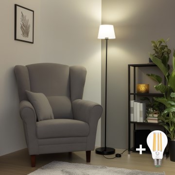 Brilagi - LED Stojací lampa CERIA 1xE27/40W/230V pr. 20,5 cm bílá/černá