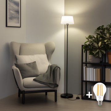 Brilagi - LED Stojací lampa CERIA 1xE27/40W/230V pr. 25 cm bílá/černá