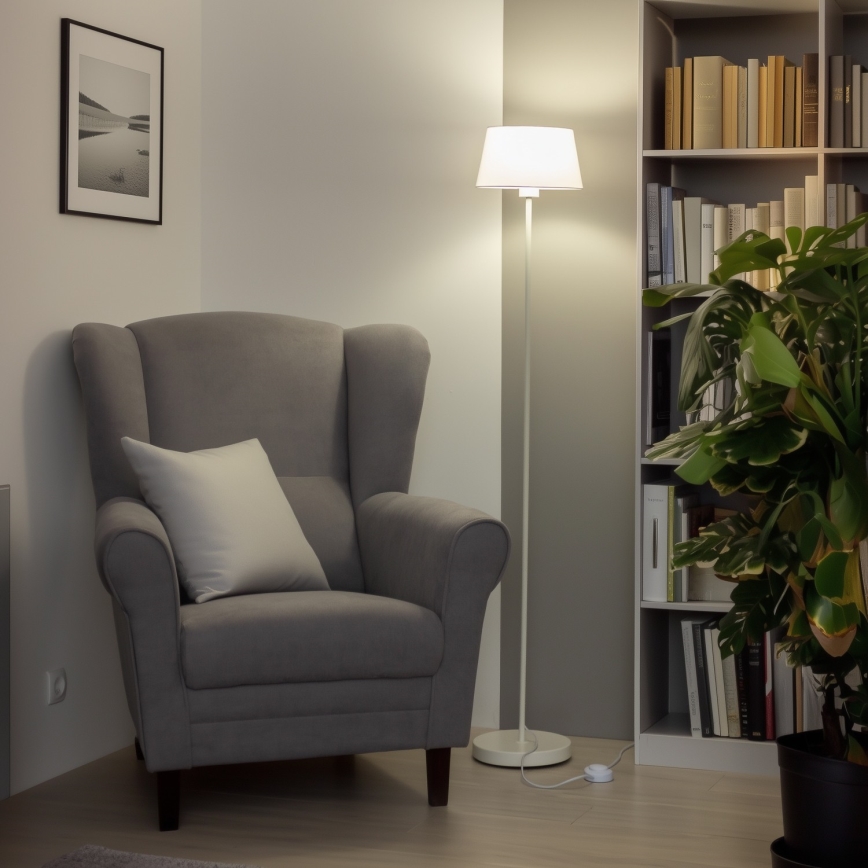 Brilagi - LED Stojací lampa CERIA 1xE27/40W/230V pr. 25 cm bílá