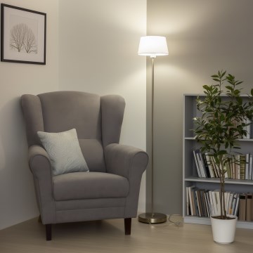 Brilagi - LED Stojací lampa CERIA 1xE27/40W/230V pr. 25 cm bílá/matný chrom