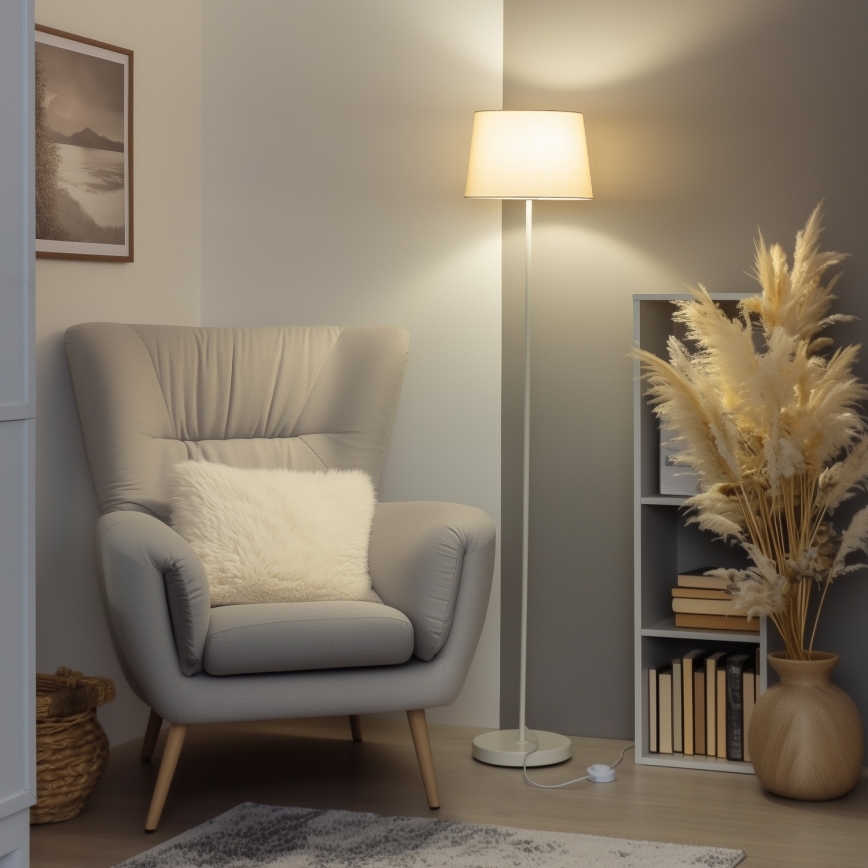 Brilagi - LED Stojací lampa CERIA 1xE27/40W/230V pr. 30 cm béžová/bílá